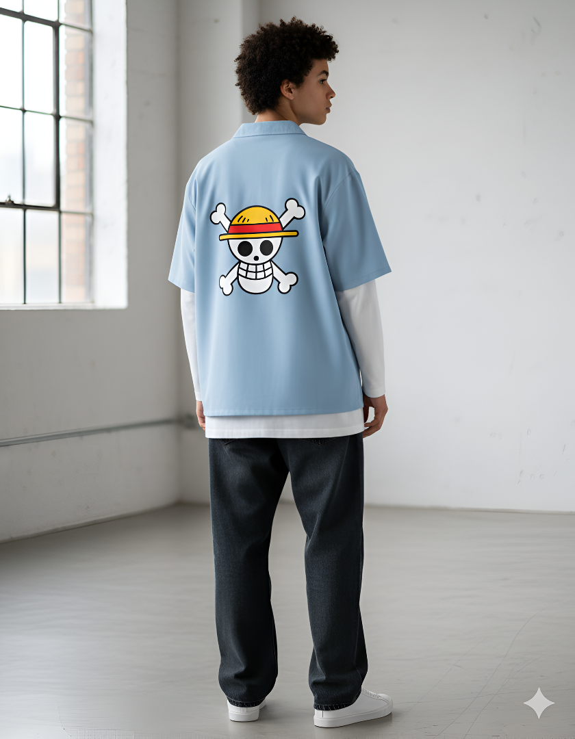 Straw hat jolly roger Oversized anime Shirt