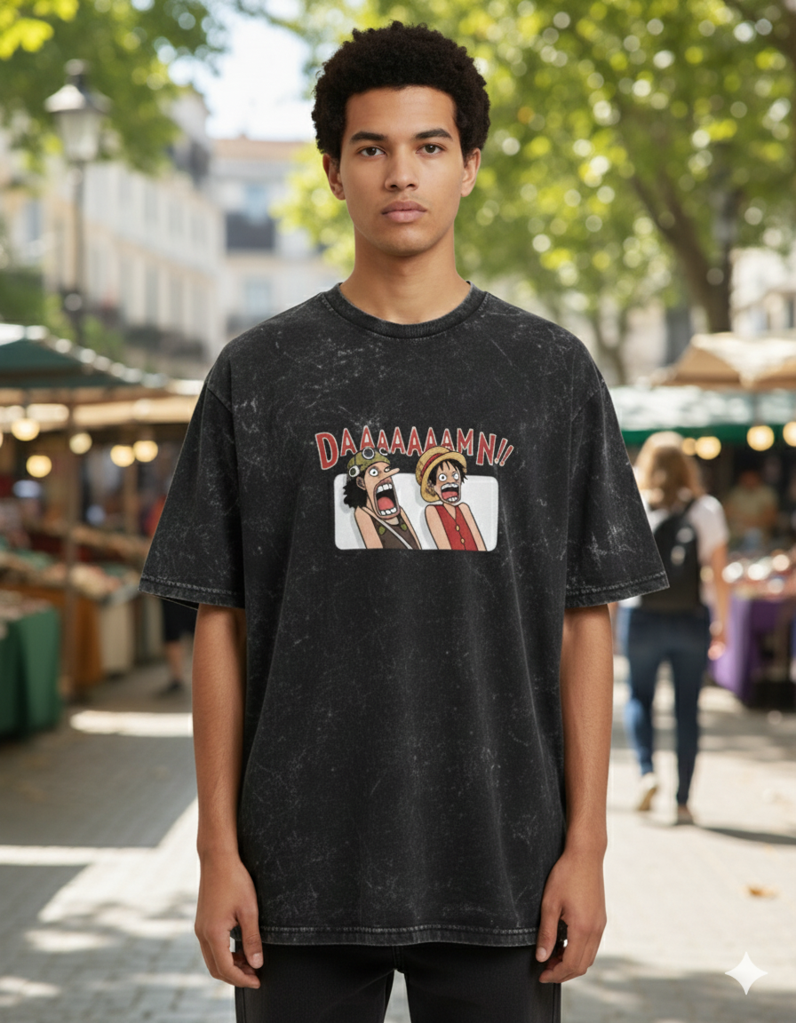 One piece Unisex Acid Washed Oversized Tee