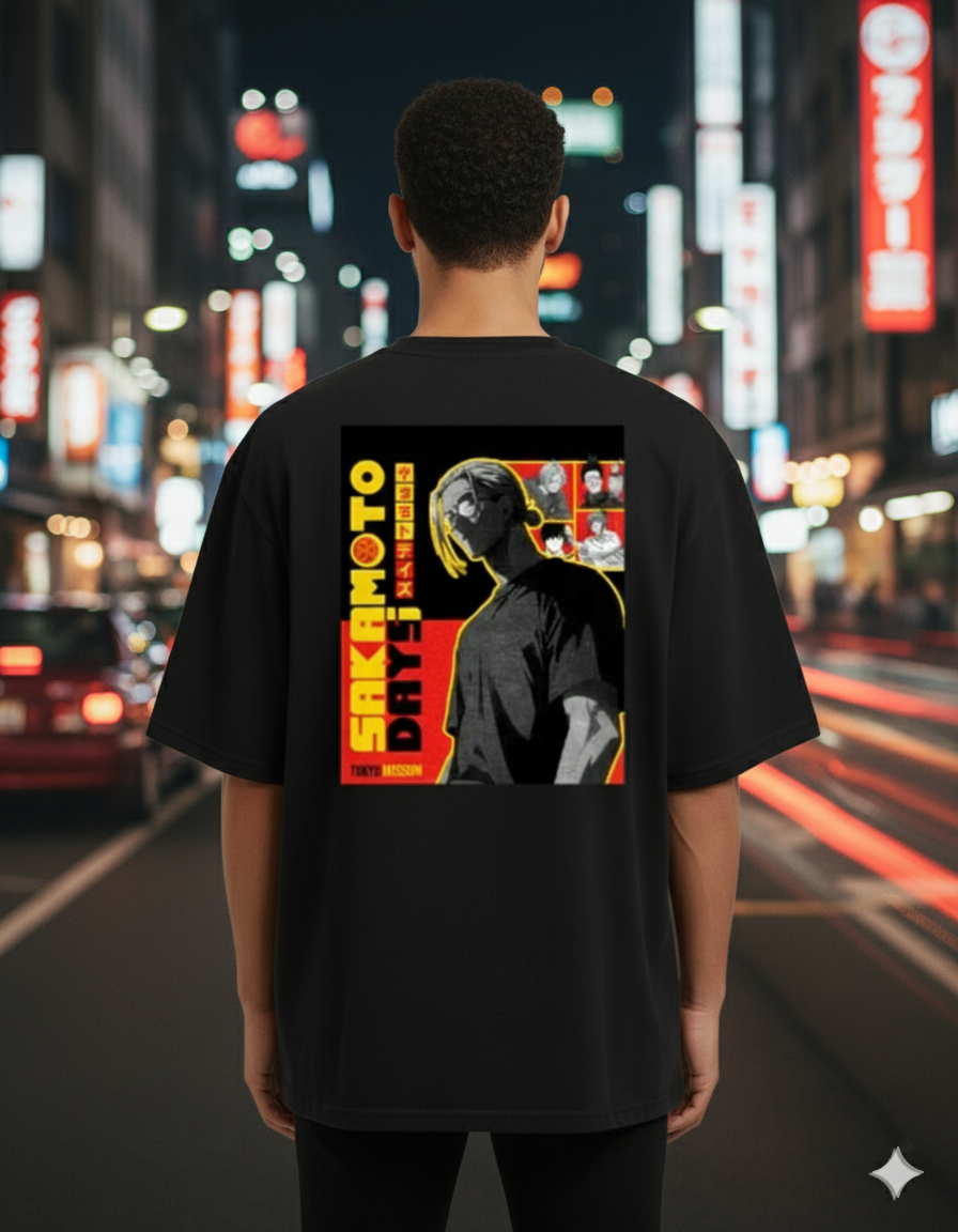 Sakamoto days anime Unisex Terry Oversized Tee