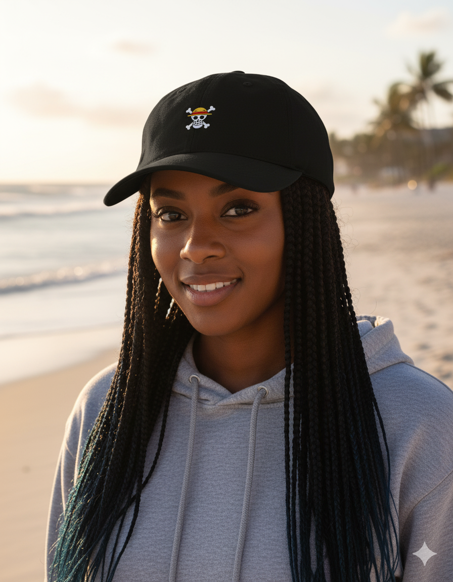 straw hat jolly roger Cap