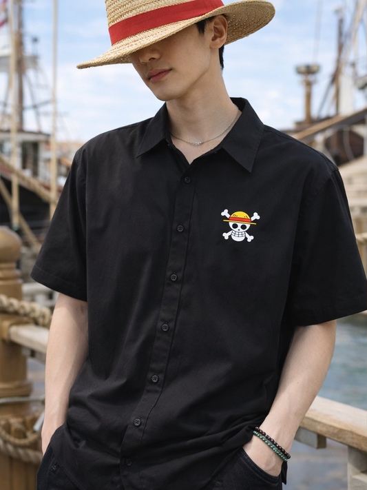 Straw hat jolly roger Oversized anime Shirt