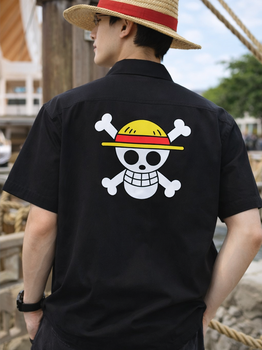 Straw hat jolly roger Oversized anime Shirt